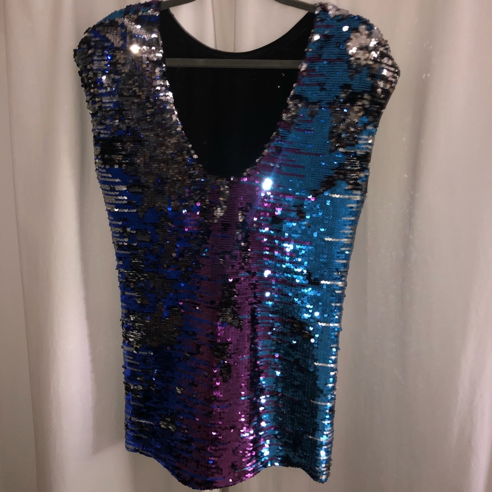 Staring at Star blue/purple/silver sequin dress